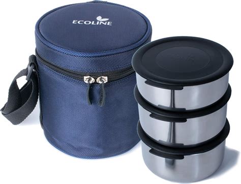 ecoline 2 stainless steel containers electric lunch box|Ecoline Q2 Electric Power Fabric 800ml Lunch Box .